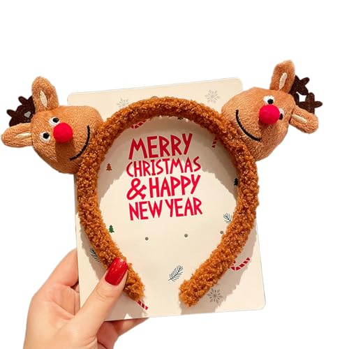 Ldabrye Weihnachts-Stirnbänder, Weihnachtsdekoration, Mädchen, Aufführungen, Haarband, weiblich, Weihnachtsmotiv, niedliches Plüsch-Haarband, lässiges Bankett-Stirnband für Mädchen, Stirnbänder für von Ldabrye