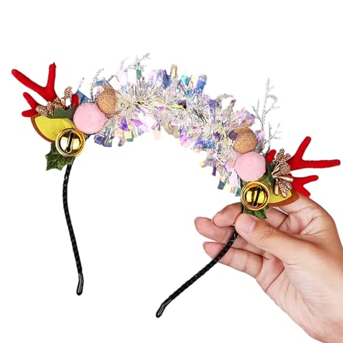 Ldabrye Weihnachts-Stirnbänder, Weihnachtsdekoration, Weihnachtsgeweih, Kopfschmuck, Urlaubs-Kopfschmuck, Zubehör, Erwachsene, Kinder, niedliche Kopfbedeckungen, Urlaubspartys, Weihnachtsfeiern, von Ldabrye