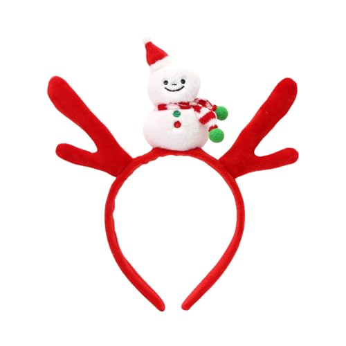 Ldabrye Weihnachts-Stirnband aus weichem Stoff mit Schneemann und Rentiergeweih, Kopfbedeckung, Party-Kopfbedeckung für Damen und Mädchen von Ldabrye