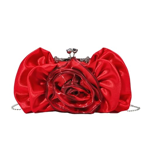 Luxuriöse Gekräuselte Abendtasche Mit Abnehmbarer Kettenschultergurthandtasche Für Bankette Galas Und Feierlichkeiten Brauthandtasche Mit Kettenriemen von Ldabrye