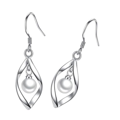 Luxuriöse Twirls Design Perlen Ohrringe Mit Zirkonsteinen Einzigartige Ohrhaken Charme Ideal Für Profis Mode Frauenschmuck von Ldabrye