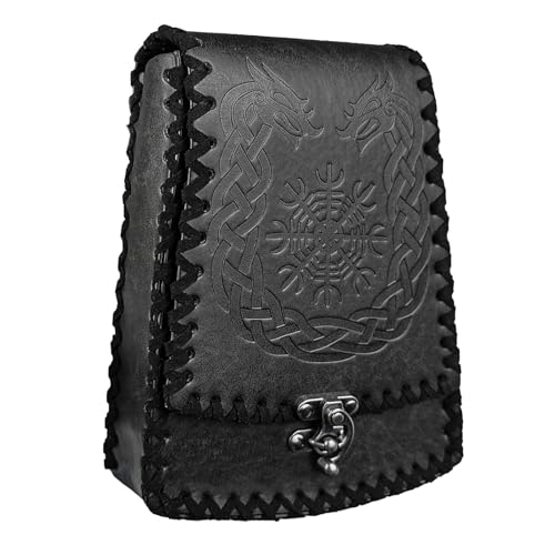 Mittelalterliche Gürteltasche aus Leder, Gürteltasche, Mittelaltertasche, Münzbeutel, Leder-Telefontasche für Männer und Frauen, Halloween, Cosplay, Mittelalter, a, Einheitsgröße, Mass Beauty von Ldabrye