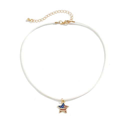 Mode Flagge Anhänger Halskette Verstellbare Länge Legierung Halskette Mit Flaggen Anhänger Stilvolle Neckkette Schmücken Neckkette Schmuck Für Modewärtsdamen Damen Damen von Ldabrye