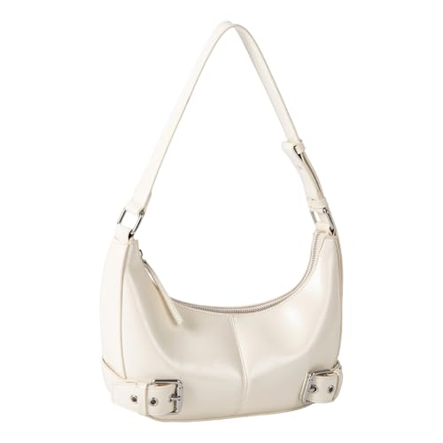 Moderne Umhängetasche aus PU-Leder für Damen, Unterarm-Geldbörse mit viel Platz, geeignet für Reisen, Einkaufen, Outdoor, Arbeit, modisches Accessoire, beige, One Size von Ldabrye