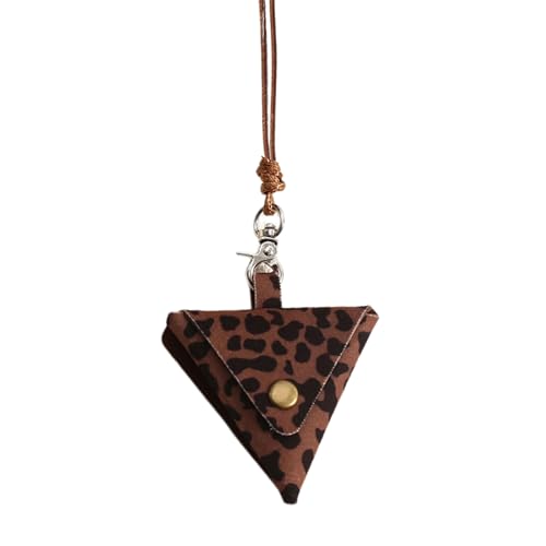 Modische Leder-Halsketten-Tasche für Kopfhörer, Schutz und Münzhalter für Outdoor-Aktivitäten und den täglichen Gebrauch von Ldabrye