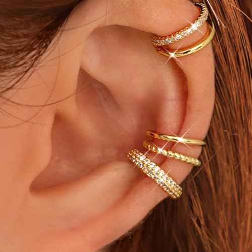 Ohrringe Mit Goldplattiertem Ohrmanschette Einstellbarer Clip Auf Schmuck Stilvolle Accessoires Für Sensible Ohren Alltäglicher Kleidung von Ldabrye