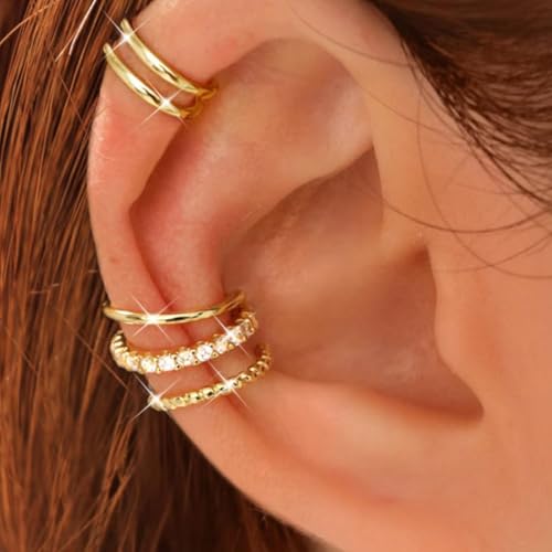 Ohrringe Mit Goldplattiertem Ohrmanschette Einstellbarer Clip Auf Schmuck Stilvolle Accessoires Für Sensible Ohren Alltäglicher Kleidung von Ldabrye