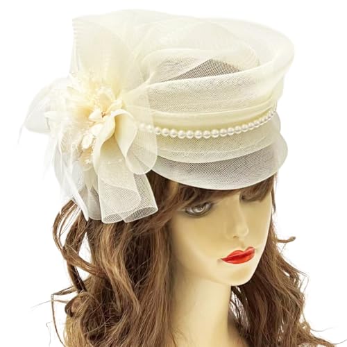 Perlen-Fascinator mit Blumen-Haarband für Partys und Bühnenauftritte, passend für alle Größen, verleiht dem Look einen Hauch von Laune von Ldabrye