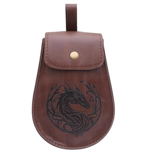 Renaissances Kostüm Halloween Mittelalter Pirat Leder Gürteltaschen Hüfttasche Wikinger Kostüm Zubehör für Cosplay Herren Kostüm, e, Einheitsgröße, Mass Beauty von Ldabrye