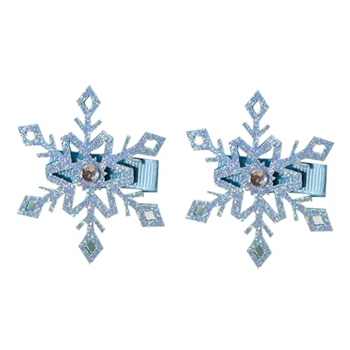Schneeflocken-Haarspange für kleine Mädchen, Party-Haarschmuck, Weihnachts-Haarnadel, geeignet für den täglichen Gebrauch, 2 Stück von Ldabrye