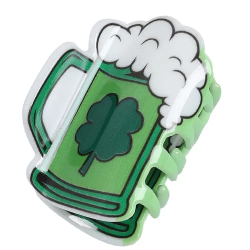 StPatricks Kleeblatt-Haarklammer, lustige Haarklammer, Bananen-Haarspange, rutschfest, für Mädchen, Pferdeschwanzklemme für Damen von Ldabrye