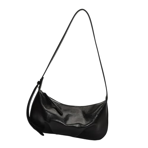 Stilvolle Damen-Umhängetasche, PU-Leder, lässige Arbeitstasche, Crossbody-Tasche für den Frühling 2025, mit verstellbarem Riemen, leichte Arbeitstasche für den täglichen Gebrauch, Schwarz , One Size von Ldabrye