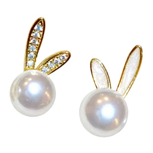 Stilvolle Ohrringe in Hasenform und simulierten Perlen, für Damen, Ostern, Party, Schmuck, handgefertigt, Frühlings-Outfit, Zubehör, Imitationsperlen und Ohrstecker Stilvolle Ohrringe in Hasenform und simulierten Perlen, für Damen, Ostern, Party, Schmuck, handgefertigt, Frühlings-Outfit, Zubehör, Imitationsperlen und Ohrstecker von Ldabrye