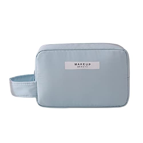 Tragbare Make-up-Tasche mit Reißverschluss für Damen, Kosmetiktasche, Reise-Organizer, weibliche Make-up-Tasche, Mädchen, tragbar, Kosmetik-Organizer, mehrere Fächer für Frauen und Mädchen, himmelblau von Ldabrye