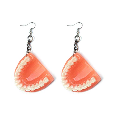 Trendy Hygienistische Zahnarztzähne Ohrringe Lustige Zahnmodell Haken Zahnzähne Tropfen Schmuck Reize Perle Drop Ohrringe von Ldabrye