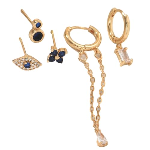 Vielseitige 5 Stücke Synthetische Steinohrringe Hautfreundliche Designs Dekoration Für Den Ganzen Tag Bequeme Moderne Geometrische Ohrhörer Schmuckset von Ldabrye