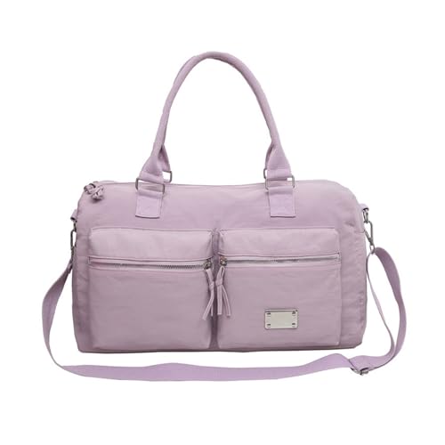 Wasserabweisender Turnbeutel mit mehreren Fächern & verstellbarem Gurt für Sport Reisen Praktische Kurzreise Handgepäcktasche, violett, Mass Beauty von Ldabrye
