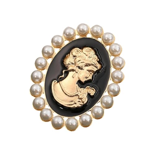 Zarte Strasssteine ​​Cameo Brosche Antiquitätennadel Für Schalbärchen Verzierung Fashion Schmuck Elegantes Accessoire Vintage Cameo Brosche Für Formelle Anlässe von Ldabrye