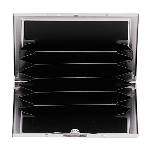 Ldafava Kartenetui, 6 Kartenfächer, antimagnetischer Edelstahl, verdecktes Knopfdesign, PVC-Futter, Kartenhalter (Schwarz) von Ldafava