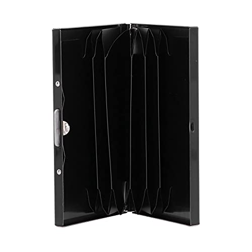 Ldafava Kreditkartenhalter Brieftasche Edelstahl RFID Blockierende Visitenkartenkoffer Beschützer mit 6 Slots für Männer Frauen Box inklusive (Edelstahlkartenbeutel 6 Karte Schwarz schwarz) von Ldafava