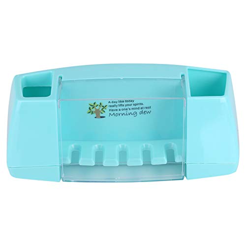 Ldafava Zahnbürstenhalter Organizer Ständer Hülle Plastik Bad Aufbewahrungsbox mit transparenten Abdeckung für Zahnbürsten Zahnpasta Rasiermake -up Pinsel Weiß Blau 22 x 7 x 8,5 cm (Blau) von Ldafava