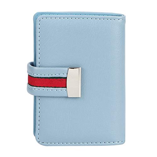 Mini modische RFID Women kartenhalter pu Leather Bank Card Box Visitenkarte Hülle RFID Blocking Secure Slim Organizer für Reisen Alltag Gebrauch Rot Blau Schwarz (Blau) von Ldafava