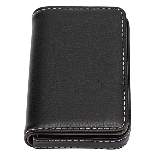 Tragbares Visitenkartenetui aus PU mit Magnetverschluss, Kartenhalter aus Edelstahl, Elegantes Design, spritzwassergeschützt, langlebig, für Männer und Frauen, Kreditkarten, (Ldafavaudrv-01) von Ldafava