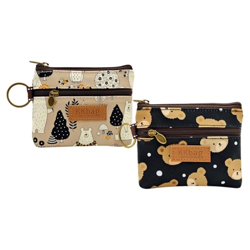 LdawyDE Kleingeldbörse, 2 Stück Portemonnaie Damen Kinder Münzbeutel, Münzgeldbeutel mit Zwei Fächern Reißverschluss, wasserdichte Multifunktion Münzgeldbörse Münzbörsen fü Jungen Mädchen von LdawyDE