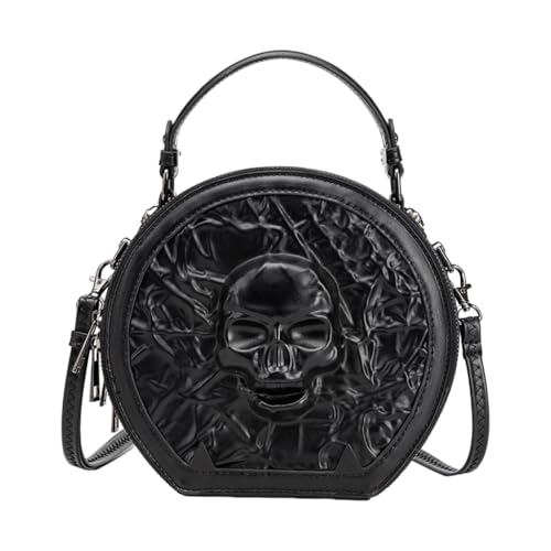 All-Matching Crossbody Tasche für Frauen Gothic Umhängetasche Steampunk Handtasche Retro Runde Tasche Alltagstasche von Ldbuejiaja