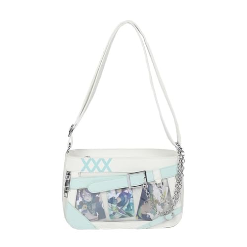 Anime Damen Ita Bag für Badge Display und ästhetische Mode Umhängetasche, Weiß und Grün, Böhmisch von Ldbuejiaja