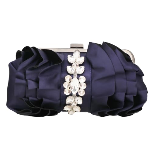 Anspruchsvolle Abendtasche mit Strass Kette Hadnbag für Party und Abendessen, Blau, Böhmisch von Ldbuejiaja