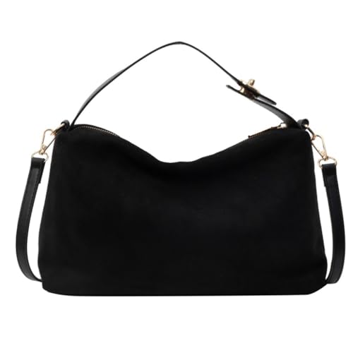 Auffällige Umhängetasche Damen Halbmond Satchel Handtasche für Arbeit und Reisen, Schwarz, Böhmisch von Ldbuejiaja