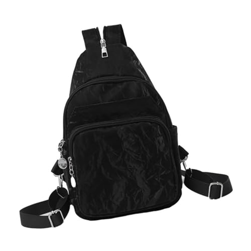Brusttasche mit verstellbarem Riemen, kleiner Rucksack, chinesischer Stil, Crossbody-Tasche, Schwarz, Böhmisch von Ldbuejiaja