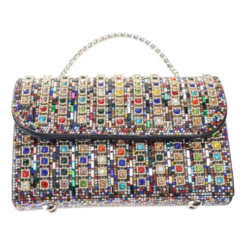 Clutch-Geldbörsen mit Strasssteinen für Damen, glitzernde Abend-Handtasche, Kette, Crossbody-Tasche für Hochzeit, Abschlussball, Party, Farbe, Böhmisch von Ldbuejiaja