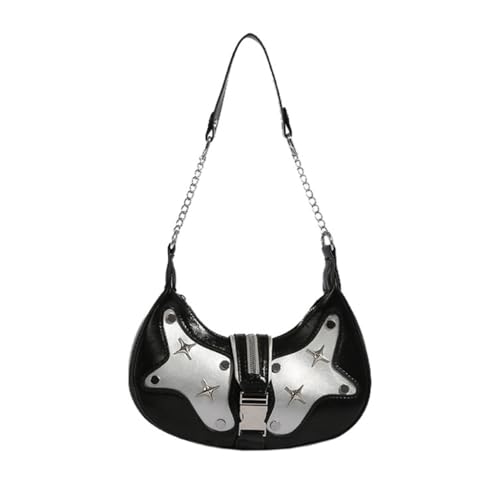 Damen Achseltasche Handtasche All-Matching Schultertasche Kette Unterarmtasche, Schwarz, Böhmisch von Ldbuejiaja