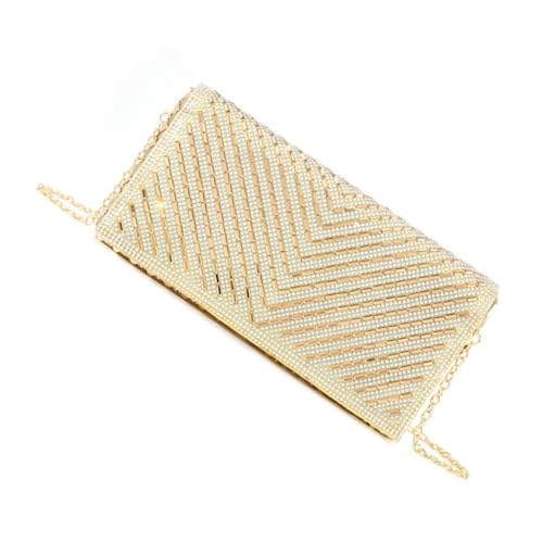 Damen Banketttasche Strass Abendtasche Perlen Crossbody Tasche Stilvolle Handtasche, Modell aus Glas, Böhmisch von Ldbuejiaja