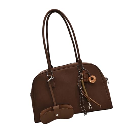 Damen Bowlingtasche Retro Achseltasche Pendlertasche Große Kapazität Schultertasche, Kaffee, Böhmisch von Ldbuejiaja