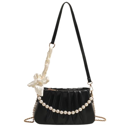 Damen Cloud Bag Messenger Bag PU Leder Schultertasche Crossbody Tasche für Reisen, Schwarz, Böhmisch von Ldbuejiaja