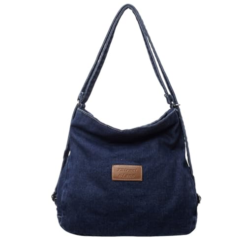 Damen Große Kapazität Schultertasche Unterarmtasche Handtasche All-Matching Achseltasche, Tiefblau, Böhmisch von Ldbuejiaja
