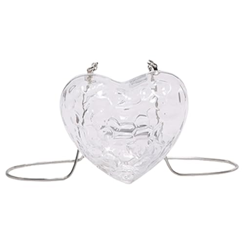 Damen-Handtasche, Geldbörse, schöne Herzform, Schultertasche, Kettenriemen, Crossbody-Tasche, Transparent, Böhmisch von Ldbuejiaja