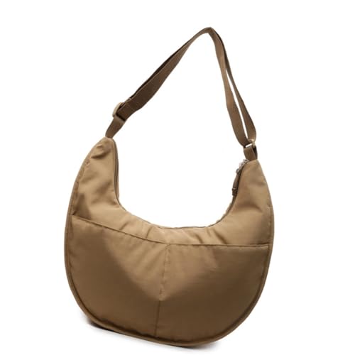 Damen Knödeltasche, Nylon, Pendlertasche, Schultasche, Schultertasche, Crossbody-Tasche, Khaki, Böhmisch von Ldbuejiaja