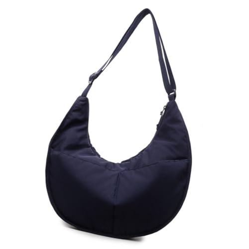 Damen Knödeltasche, Nylon, Pendlertasche, Schultasche, Schultertasche, Crossbody-Tasche, Tiefblau, Böhmisch von Ldbuejiaja