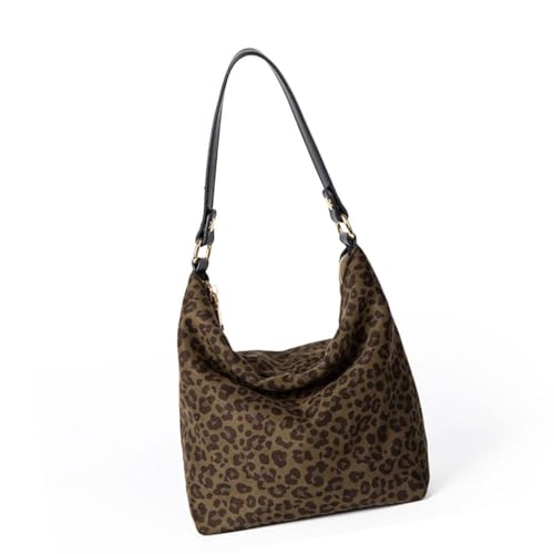 Damen Messenger Bag Mädchen Schultertasche Leopard Arbeitstasche für Herbst Winter, Grüner Leopardenmuster, Böhmisch von Ldbuejiaja