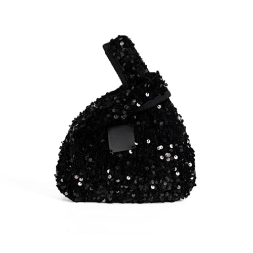 Damen Pailletten Clutch Abendtaschen Retro Elegant Dreieck Geldbörse für 1920er Jahre Party Abschlussball Hochzeit Trendy Geldbörse Handtasche, Schwarz, Böhmisch von Ldbuejiaja