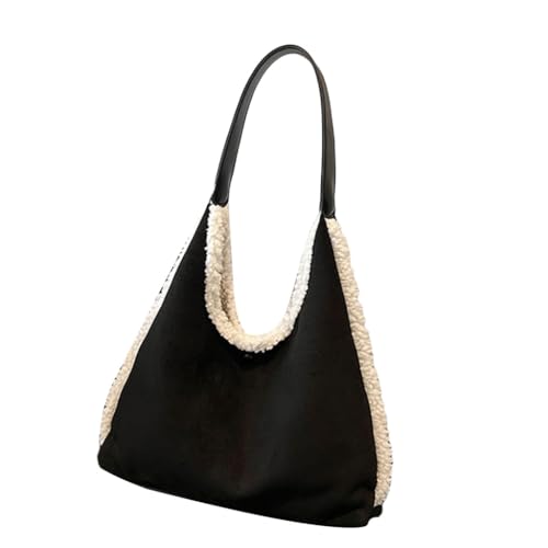 Damen-Plüsch-Handtasche, Geldbörse, All-Matching, Achseltasche, koreanische Stile, Schultertasche, Schwarz, Böhmisch von Ldbuejiaja
