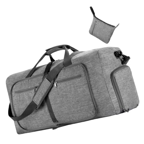Damen Reise Schultertasche Faltbare Sporttaschen Gym Handtasche mit reichlich Platz, Grau, Bohemian-Stil von Ldbuejiaja