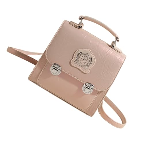 Damen-Rucksack, einfache Umhängetasche, modische Kuriertasche, Leder, Crossbody-Tasche, Pendler, Handtasche, koreanischer Stil, Perlenpulver, Bohemian-Stil von Ldbuejiaja