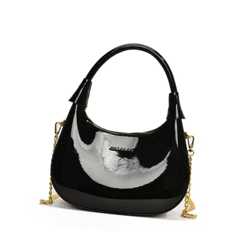 Damen Schultertasche Trendy Handtasche All-Matching Achseltasche Herbst Winter Achseltasche Kette Crossbody Tasche für Party, Schwarz, Böhmisch von Ldbuejiaja