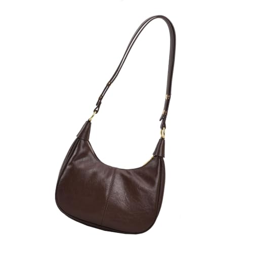 Damen-Umhängetasche, PU-Leder, Umhängetasche, weiche Unterarmtasche für Herbst und Winter, Kaffee, Böhmisch von Ldbuejiaja