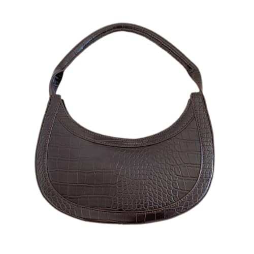 Damen-Umhängetasche, PU-Leder, kleine Handtasche, Knödeltasche, weibliche Halbmond-Tasche, Kaffee, Böhmisch von Ldbuejiaja